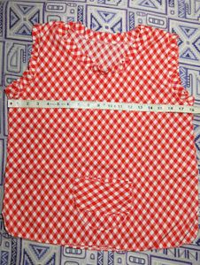 Red Gingham Sleeveless Top
