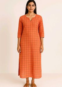 Xl Branded Stylish Orange Kurta