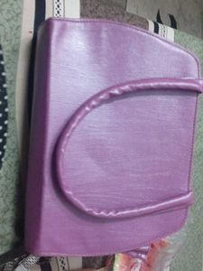 Lavender Faux Leather Clutch Bag