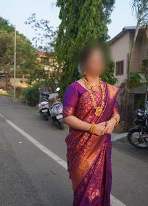 wedding Purple pure Silk Saree