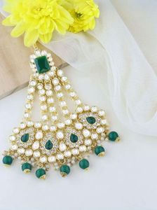 Elegant Emerald & Pearl  side  Tikka