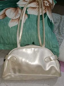 Cream Patent Handbag