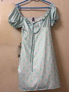 Cute Plaid Off-Shoulder Mini Dress