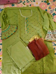 dress material for kurta set with dupatta, cotton