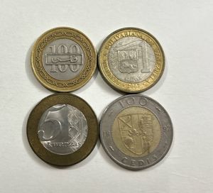 Set Of 4 Bimetallic Coins