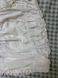 White Ruched Mini Dress