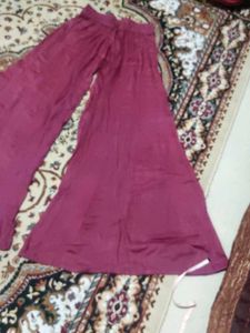 Maroon Flared Palazzos