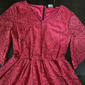 Elegant Pink Lace Dress