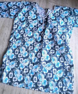 Blue Floral Print Kurta