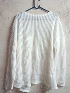 White Knit Cardigan Winter Shrug