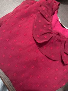 Burgundy Ruffled Tiered Dress