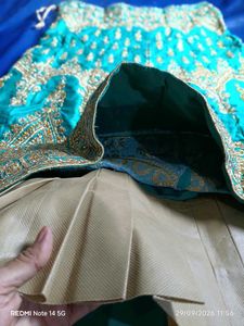 Heavy bridal lehenga with cancan attached