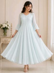 Vintage Light Blue Bell Sleeve Dress