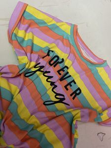 🌈 Forever Young Striped Rainbow Tee 🌈 Top