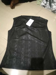 Sleeveless Black Mock Neck Top