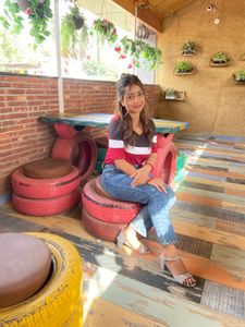 Color Block Top - Red, Black, &amp; White