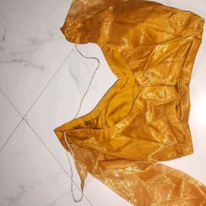 Elegant Gold Sheer Sleeve Blouse