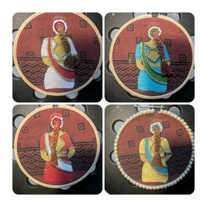 Handmade Embroidered Saree Art