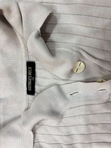 Ribbed Cropped Polo Shirt