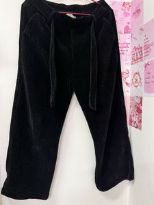 WINTER Black Corduroy Wide Leg Pants