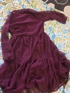 Elegant Purple Ruffled Midi Dress