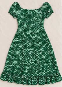 Chic Green Floral Print Mini Dress