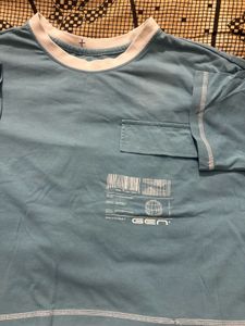Casual Blue Crop Top with Pocket