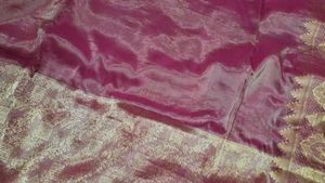 Elegant Red Saree with Gold Border