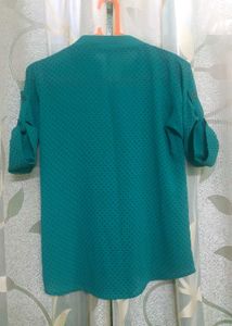 Teal Polka Dot Blouse