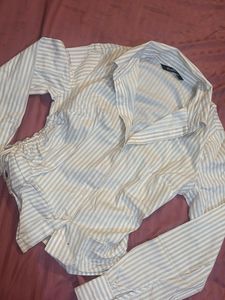 Chic Striped Cropped Shirt