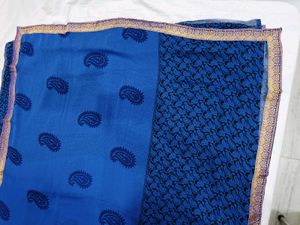 🇳🇿💫🎀Elegant Blue Paisley Saree