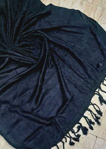 Elegant Black Dupatta with Tassels