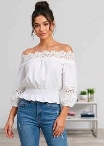 Chic White Off-Shoulder Lace Top