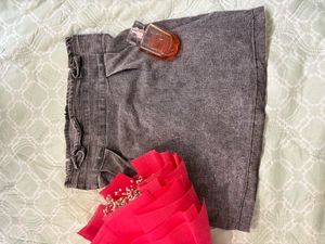Gray Denim Mini Skirt