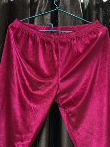 Vibrant Pink Velvet Leggings