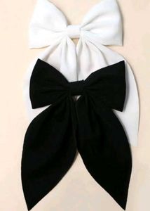 Black And White Hair Bow Pack Of 2