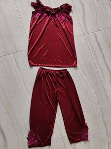 Satin Night Suit Set