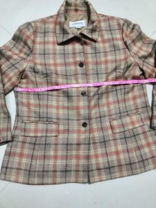 Plaid Cotton Blend Koren Coat.