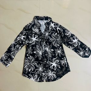 Black &amp; White Floral Print Shirt 😍