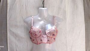 22286. Sheer Butterfly Crop Top