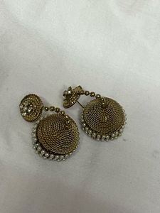 Elegant Jhumka Earrings with Pearls