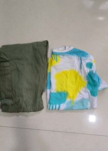 Boys Graphic Print T-Shirt &amp; Cargo Pants Set