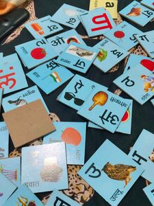 learning wooden hindi alphabet