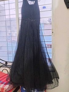 47.Elegant Black Sequin Party  Gown