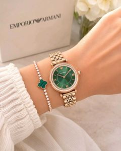 Emporio Armani Rose Gold Green Dial Watch