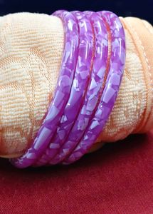 Purple Patterned Bangles Set