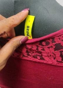 Maroon Lace Top - Long Sleeve