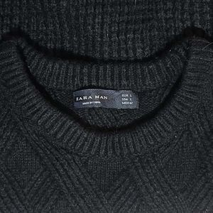 Zara Man Black Knit Sweater