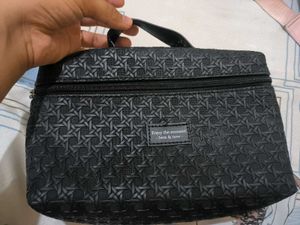 Stylish Black Textured Cosmetic Pouch