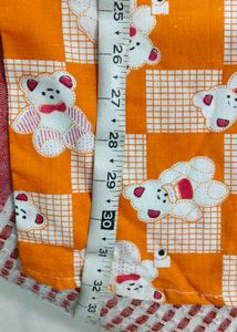 Cute Orange Bear Print Jumpsuit